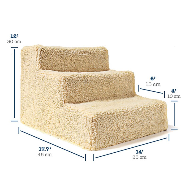 Heypet huisdier hondentrap 3 treden ladder klein hondenhok voor puppy katten huisdier trap antislip verwijderbare puppy honden bed trap