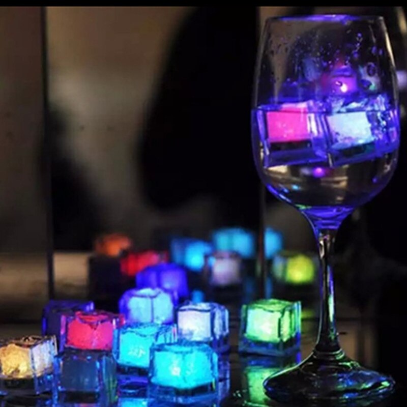 3 stuks led-ijsblokjes, lichtgevende ijsblokjes, kleurrijke vloeistofsensorblokjes voor drankjes, nachtlampje, feestbar, bruiloft, beker, decoratief