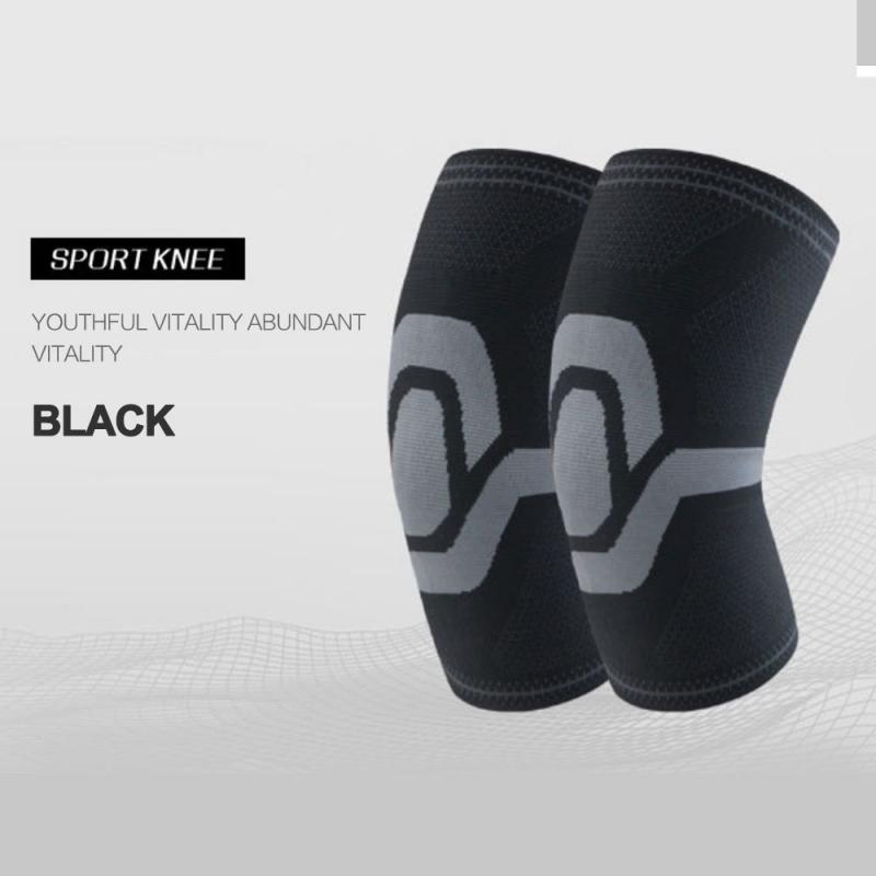 Kneepad Bandage Pressurized Elastic Knee Support Knee Brace Protector For Fitness Sport RunningBrace Protector: Black ordinary / L