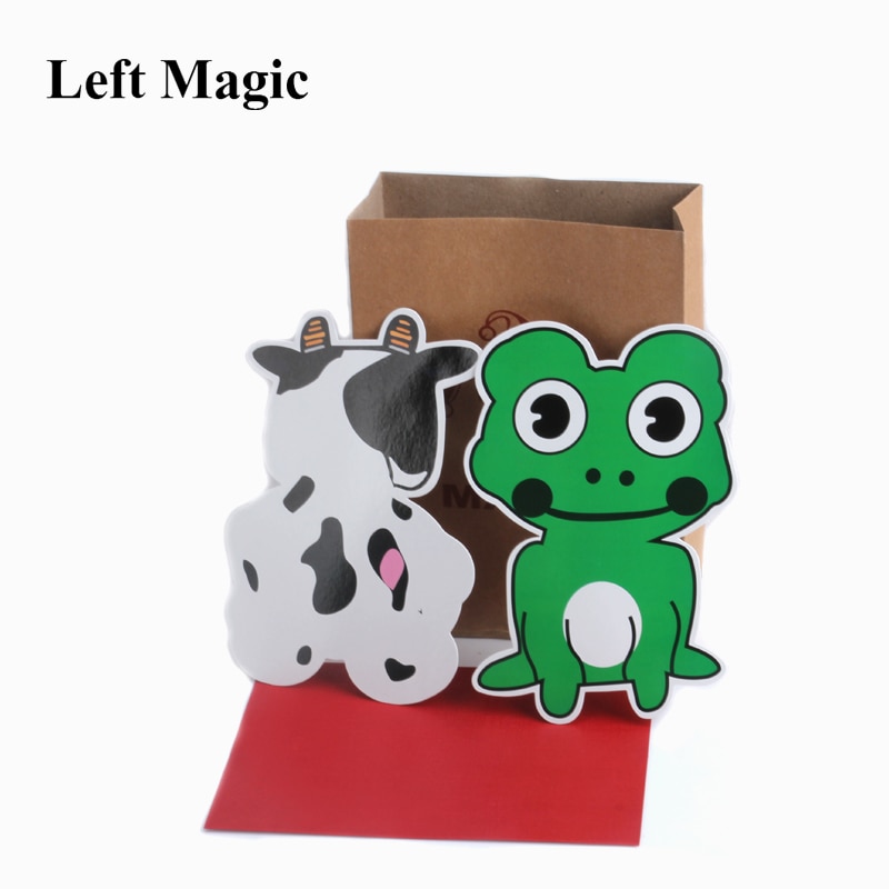 &quot;1 Set Children Educational Cow And Frog Magic Tricks Cows Small Cute Frog Cartoon Animals Stage Interactive Magical Props