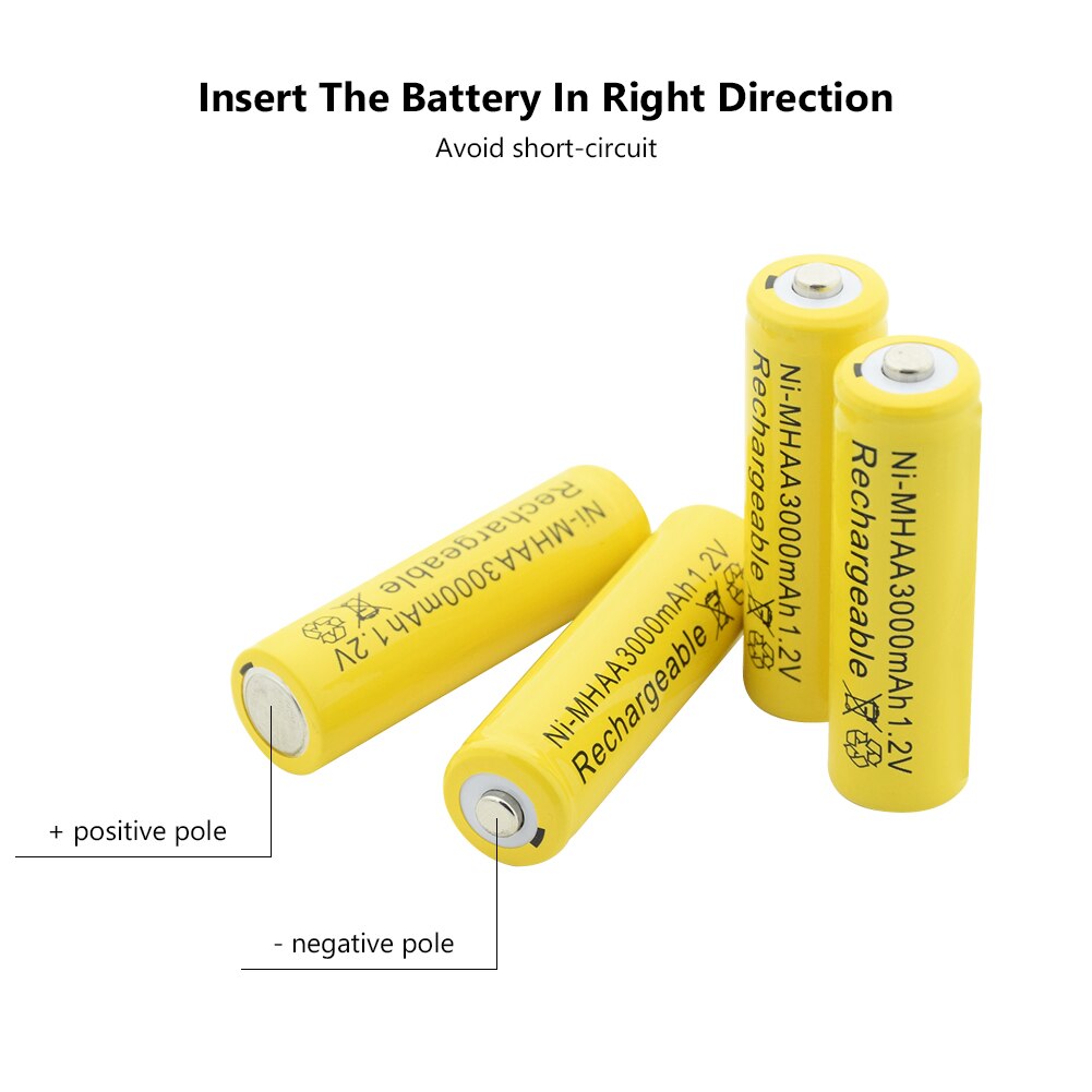 Replacement Ni-MH AA Li-Po Lithium Li-polymer Battery 3000mAh 1.2V Rechargeable Batteries Cell For Torch Toy Car Razor