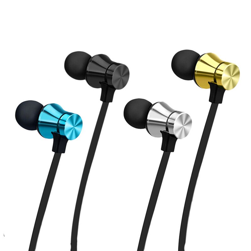 Auriculares Bluetooth 4,2 Con banda para el cuello, auriculares inalámbricos magnéticos estéreo para música, auriculares metálicos con micrófono para todos los teléfonos