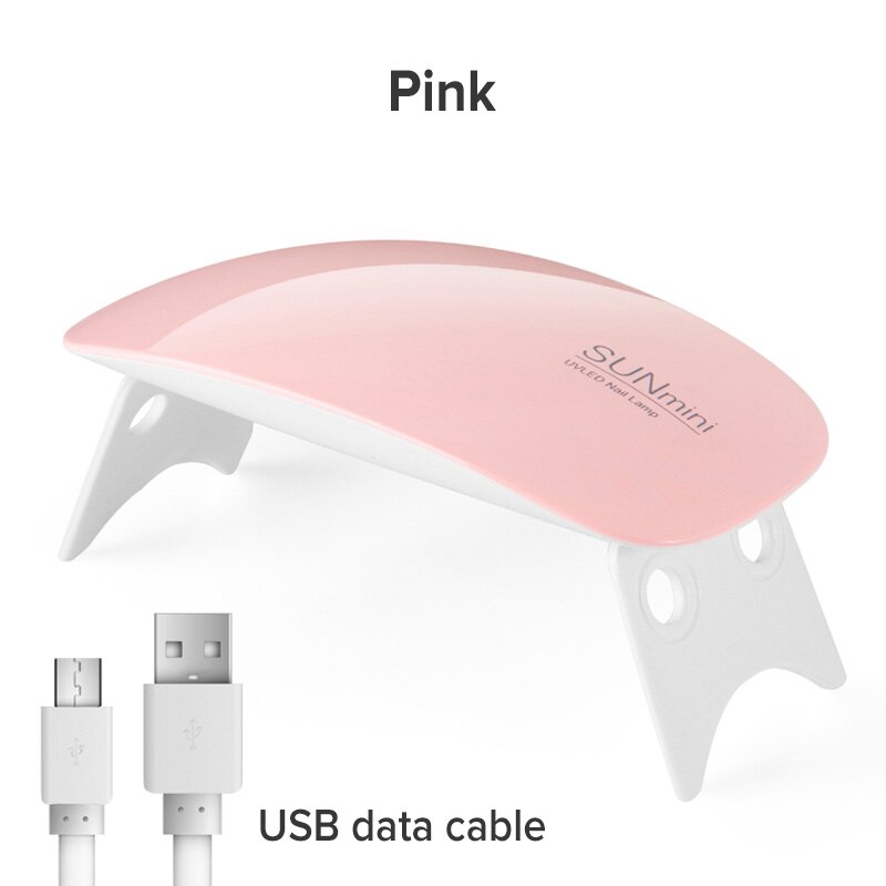 Lampe UV portative d'ongle de 12W 6 LED s pour sécher des ongles Mini lampe de Machine de manucure LED UV pour le vernis à ongles: 12W Pink