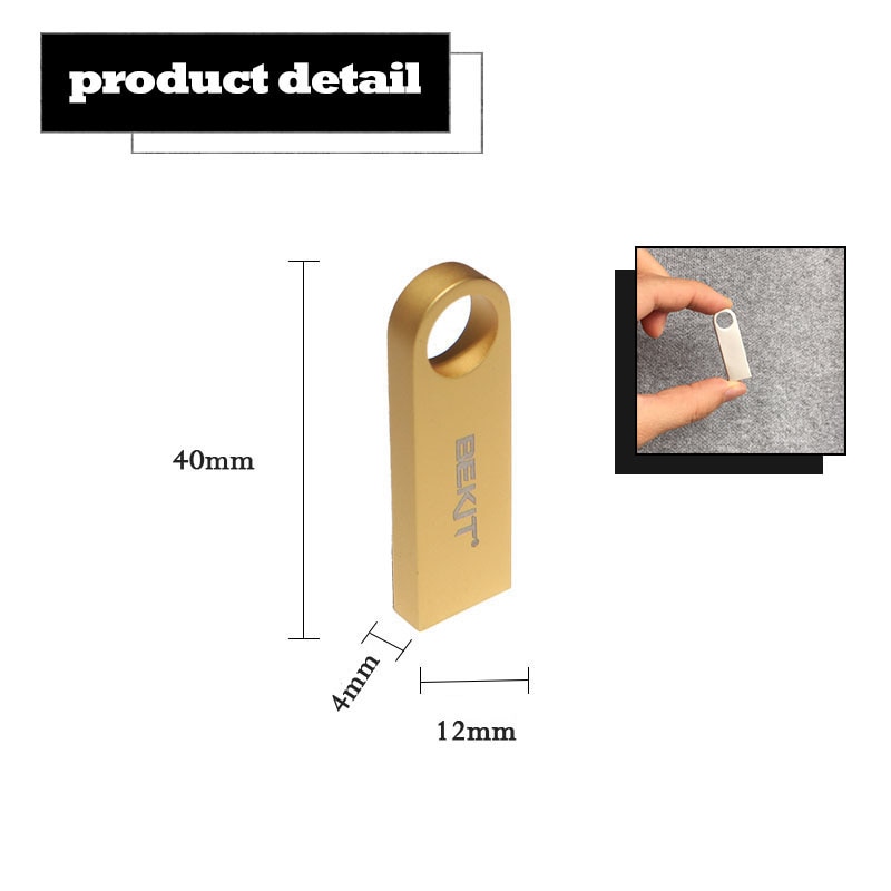 Bekit usb-stick 64gb metalen pendrive hoge snelheid usb-stick 32gb pendrive werkelijke capaciteit 16gb 8gb usb 2.0 flash