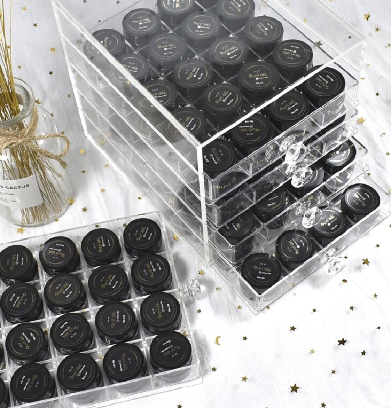 Akryl nail art tilbehør perler opbevaring kuffert skuffe æske krystal negle kunst dekoration arrangør holder smykke beholder