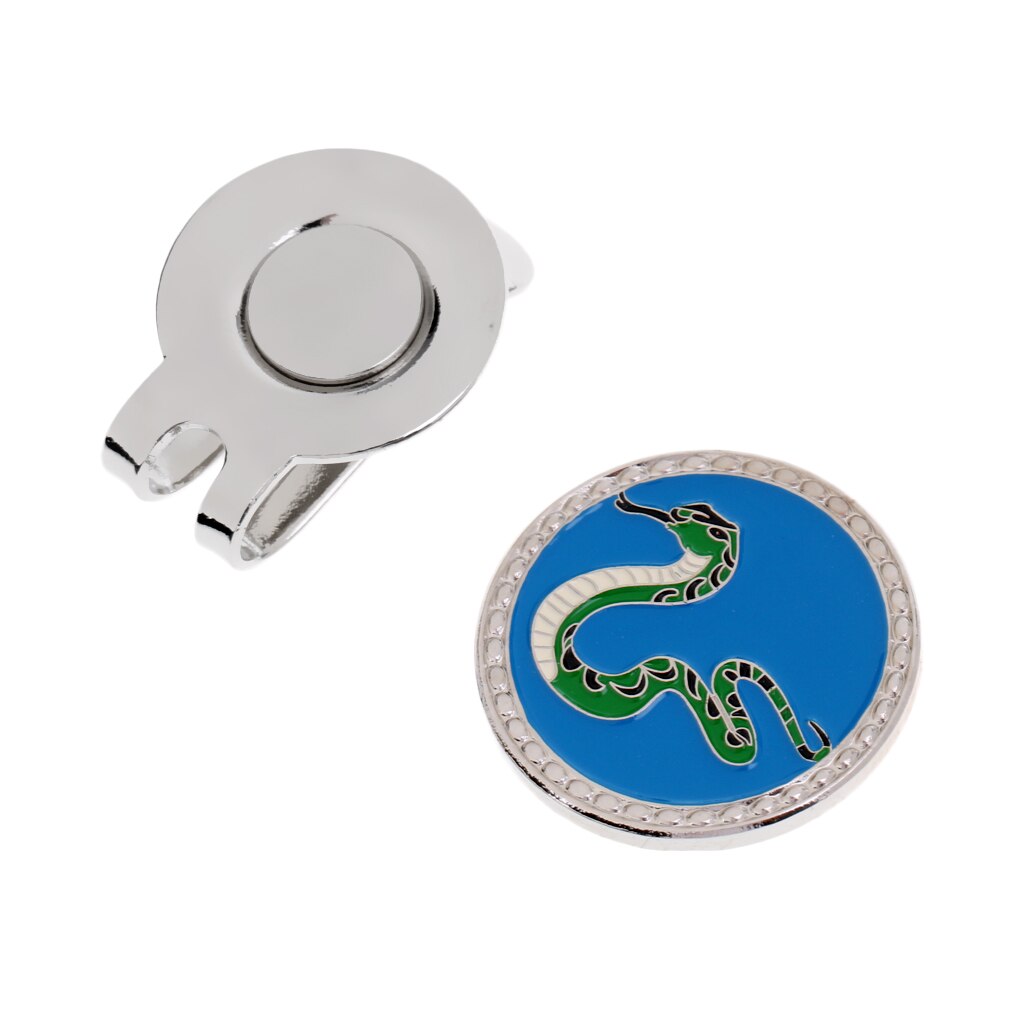 Chinesische Sternzeichen aufbringen Legierung Golf Ball Marker mit Magnet Hütte Clip-SchöNe für Golfspieler - 12 aufbringen: Schlange