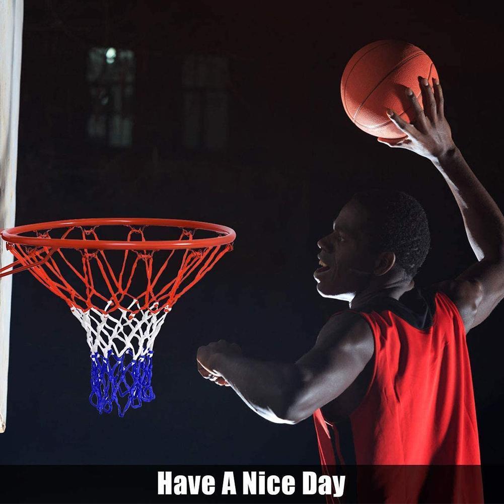 6mm Basketball Rim Mesh Net Durable Basketball Net Standard Fits Rim Rims Hoop Duty Nylon Net Heavy Mesh Basketball Goal Q0T1