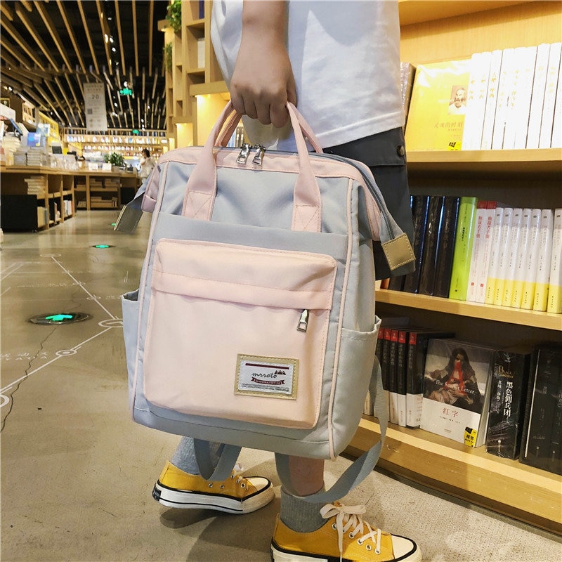 Backpacks For School Teenagers Girls Cute Ring Bag Travel Laptop Backpack Women Notebook Back Pack Patchwork Bagpack