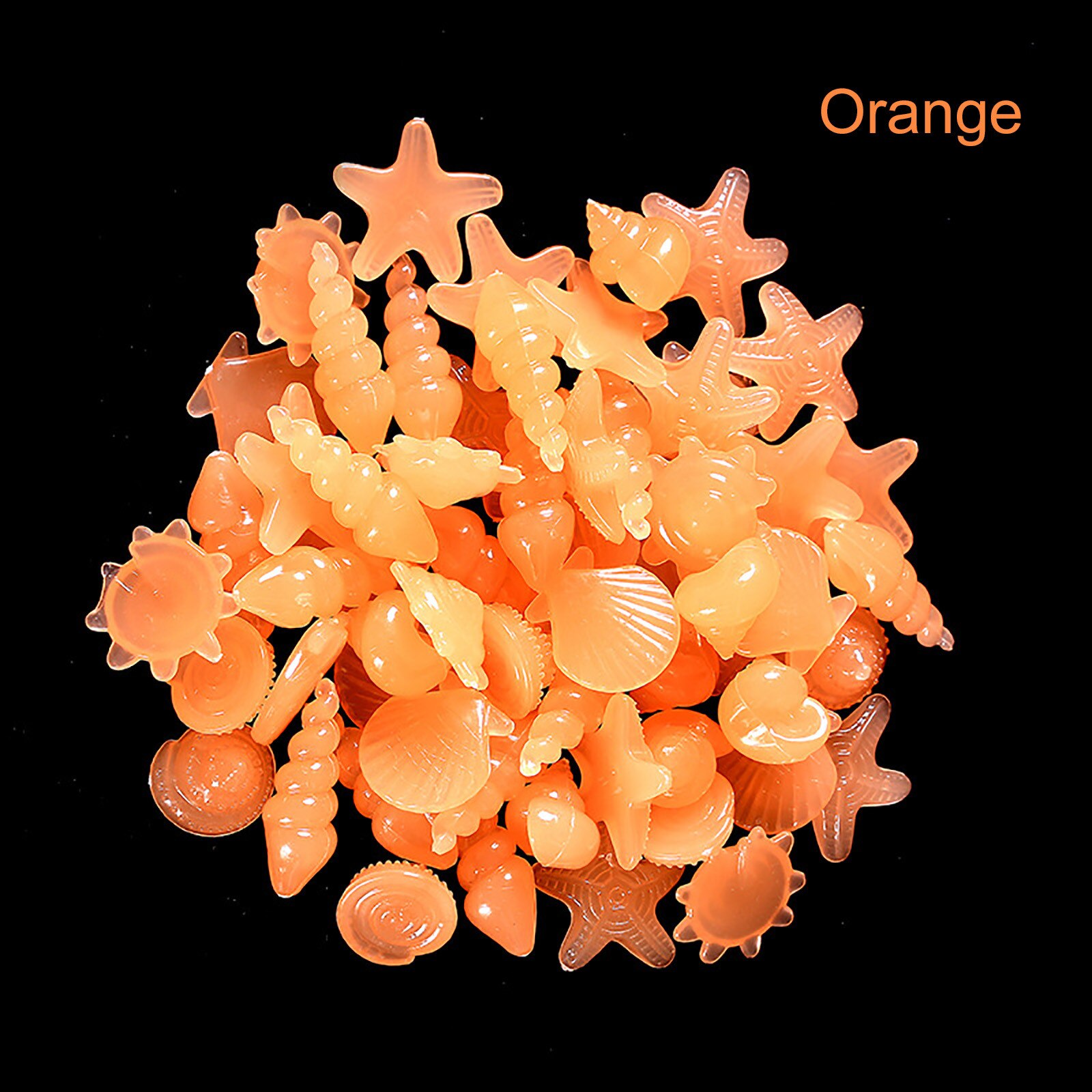 100pcs/set Resin Garden Shell Shaped Outdoor Pebbles Pool Glowing Stones Landscape Luminous Colorful Conch Fish Tank Aquarium