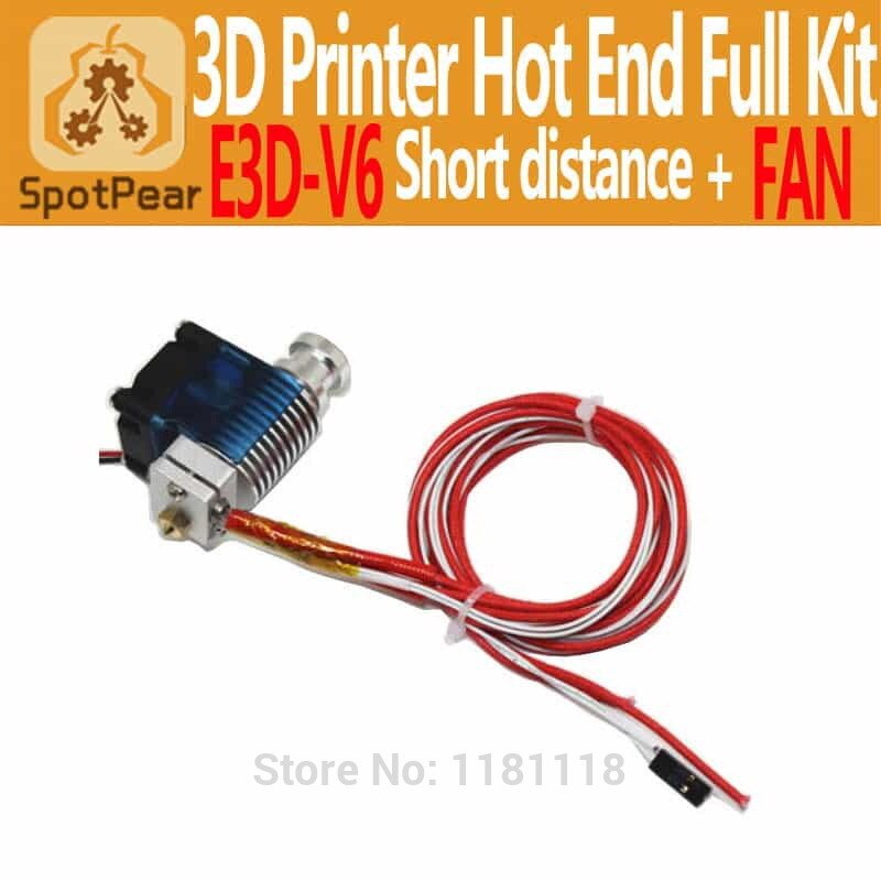 3d printer J-Head End Volledige Kit E3D-V6 3d-printer extruder onderdelen accessoires Korte afstand printkop met FAN pakket