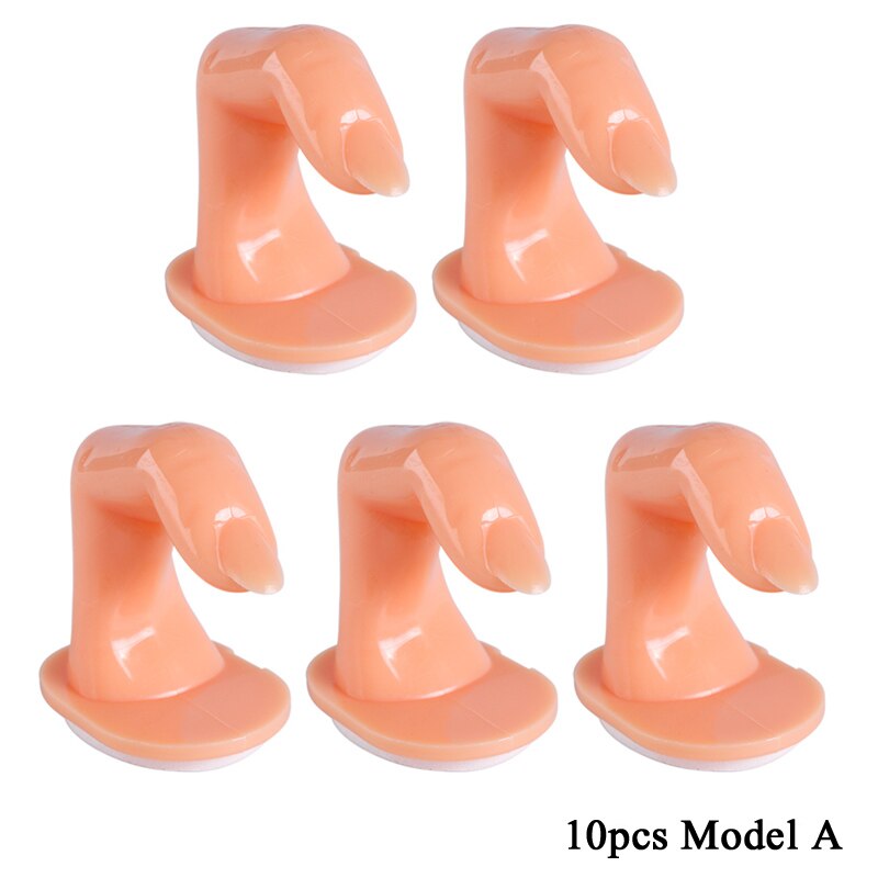 5/10 Stuks Nep Nagels Tip Natuurlijke Practise Hand Model Training Gel Polish Stand Display Nail Art Tool Grappige Speelgoed Zxh: 10pcs Have Nails