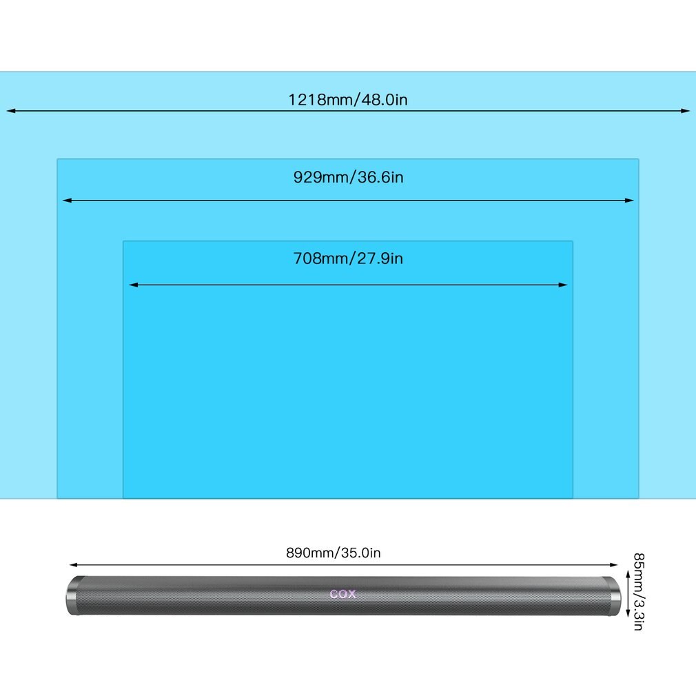 LESHP 2.0 Channel Wireless Sound Bar with Remote Control Speaker Stereo Soundbar for Home Theater Speaker