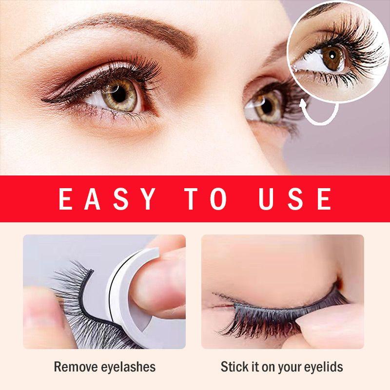 Genanvendelige selvklæbende øjenvipper ingen lim let at bære naturlige vipper effekt perfekt make-up skønhed tilbehør