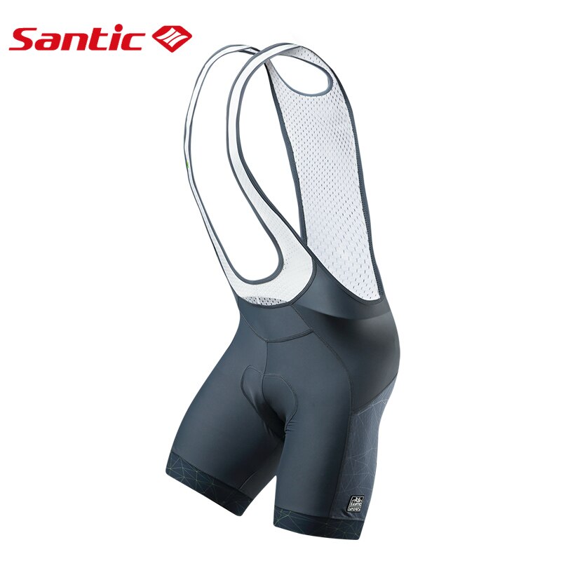 Santic heren fietsbroek met vulling, triatlon pro fit, italiaanse 4d- pad racefiets, mtb fietsbroek met bretels, achterzak