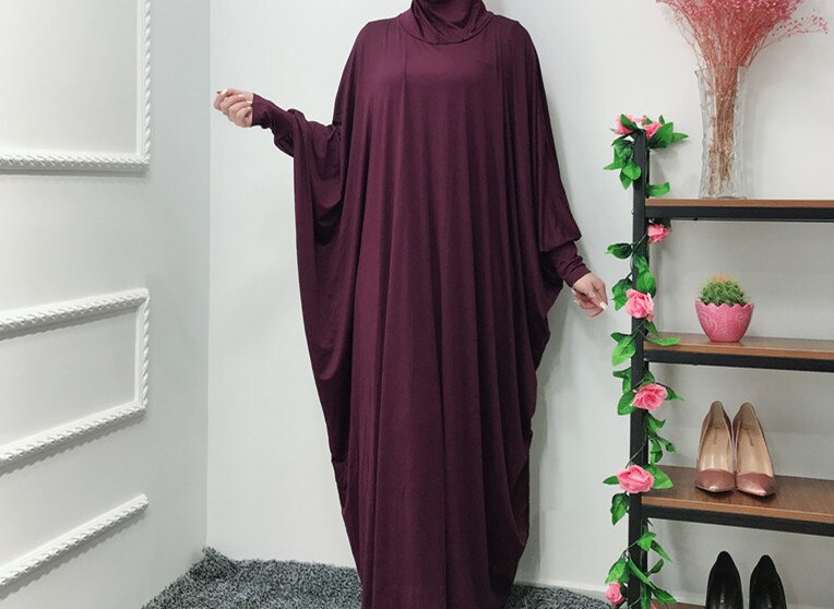Abaya – Robe longue à capuche pour femmes, vêtement de prière, Hijab, Kaftan, vêtements islamiques turcs, Burka: dark purple