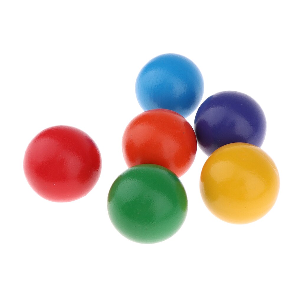 6x Houten Regenboog Kleurrijke Blok Ballen Set Voor Kids Kind Educatief Speelgoed