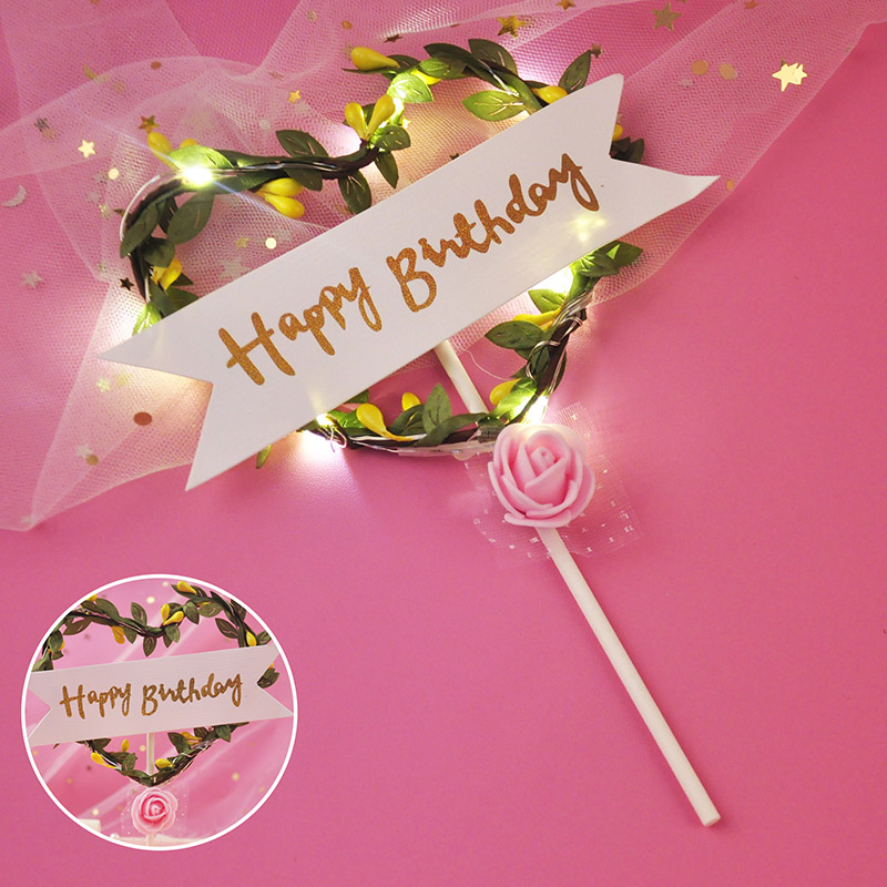 Led flash star cupcake cake toppers baby shower girl för grattis på födelsedagstårta topper party decoration leverantörer cake decorating