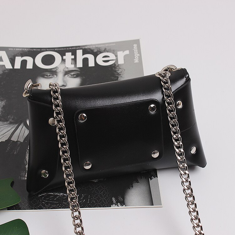 PU taille Packs femmes blanc cuir synthétique polyuréthane noir taille ceinture téléphone sac maquillage portefeuille Double large chaîne sac de messager