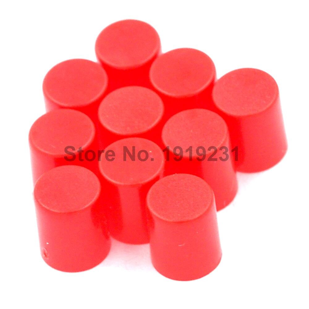 50PCS 8*8 Self-locking Switch Hat Red Round Size 6*7 Switch Hat