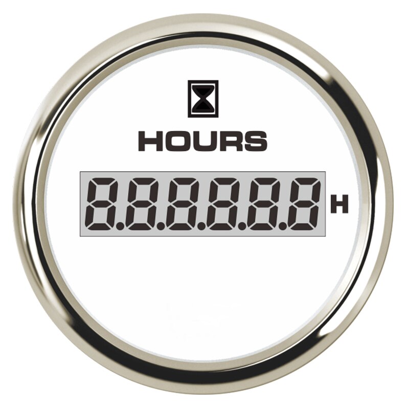 52mm Hour Hourmeter Digital Hour Meter Gauge Counter for Marine Boat Engine 0-99999.9 Range 316L Bezel with 7 color LED backligh