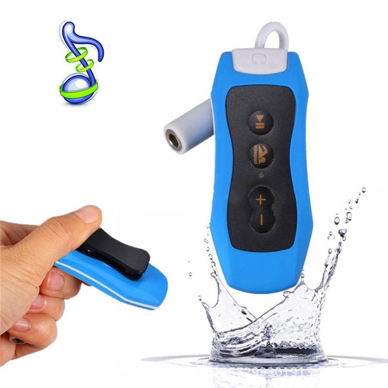 IPX8 reproductor de Mp3 para natación a prueba de agua, auriculares para reproductor de música con función Shuffle con auriculares para nadar Radio FM 4G 8G al aire libre