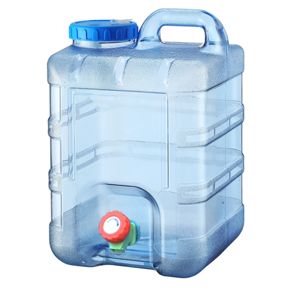 15-28L Drinking Water Bucket Driving Pure Water Tank Water Storage Carrier with Faucet for Outdoor Camping Cooking Picnic Hiking: Light Grey