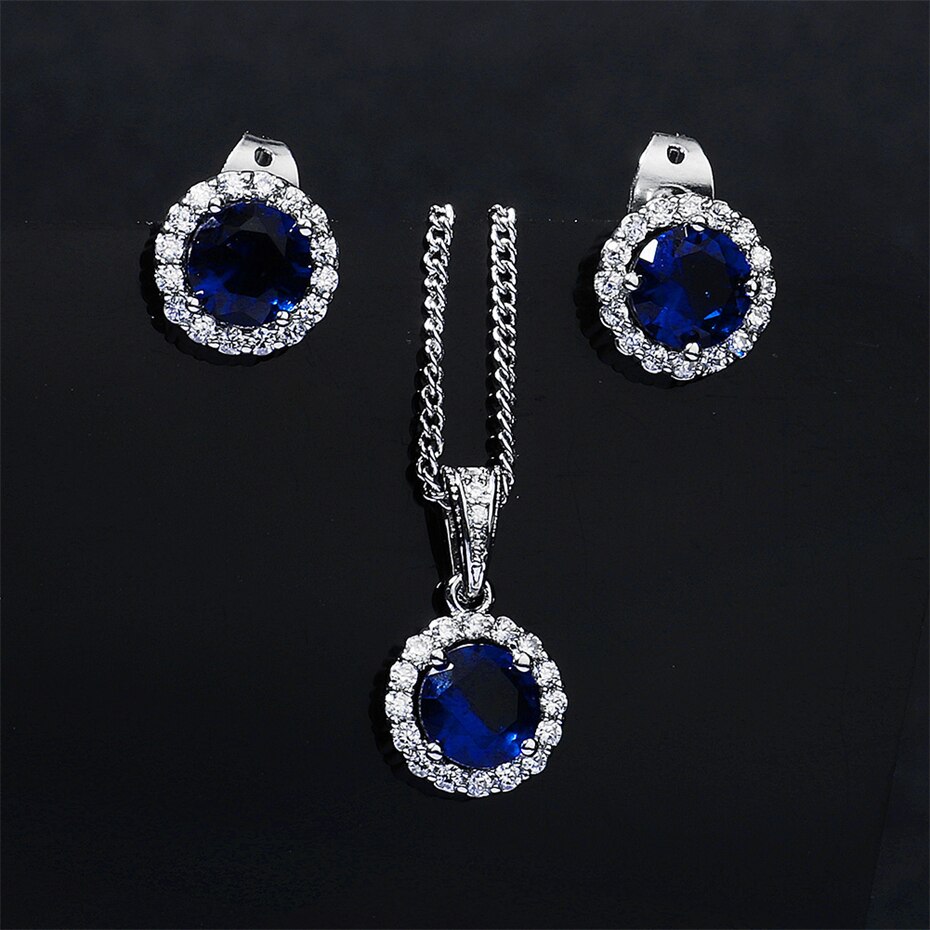 Efily Zirconia Sieraden Set Bruid Accessoires Bruiloft Crystal Ketting Bridal Stud Oorbellen Vrouwen Sieraden Bruidsmeisje