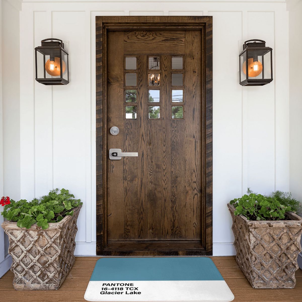 Felpudo Pantone 16-4118 Tcx Glacier Lake, decoración 3D, alfombra de baño, antideslizante, para entrada, sala de estar, cocina, a prueba de agua y aceite