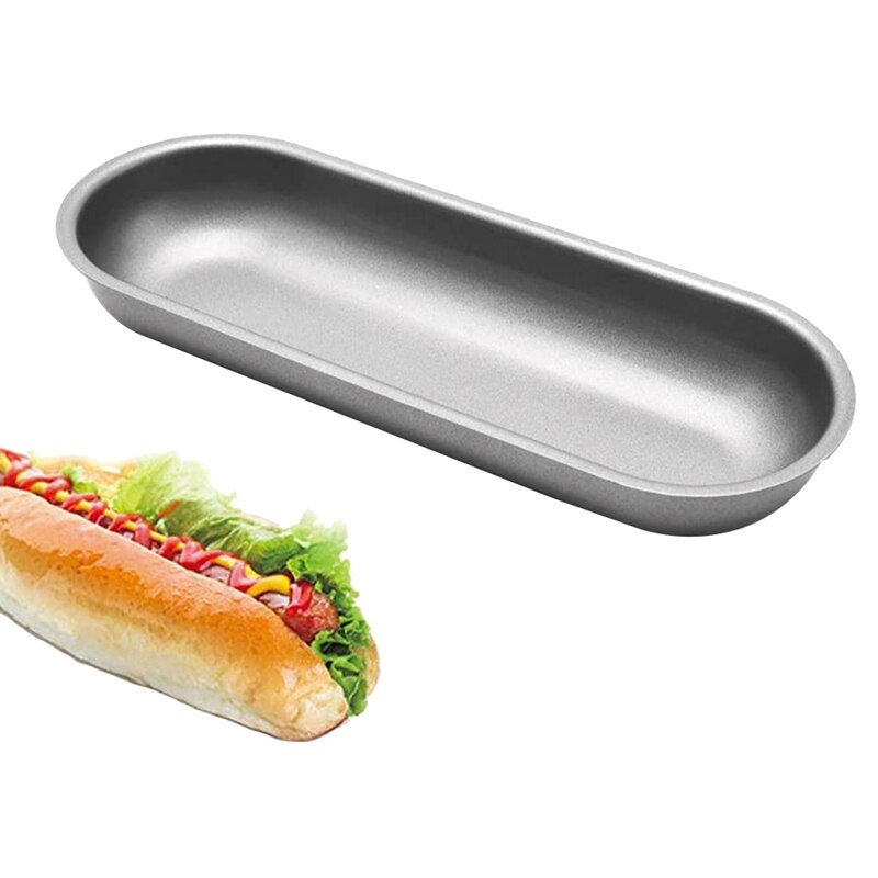 5 stk hundeform kulstofstål pølseforme non-stick bagegrej oval hundebolle bagepande til gør-det-selv hjemmelavet brødværktøj