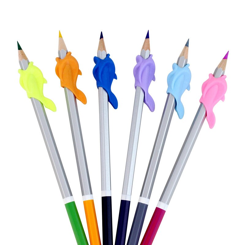 Kinderen schrijfpotlood penhouder schrijfwarenset kinderen leren oefenen siliconen pen hulpmiddel grip houding correctie apparaat 1 st.