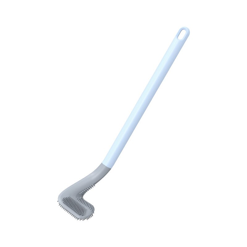 Brosse de toilette en Silicone Durable, Golf brosse de toilette créative à Long manche, brosse de nettoyage sans impasse, outil domestique, accessoires de salle de bain: Blue