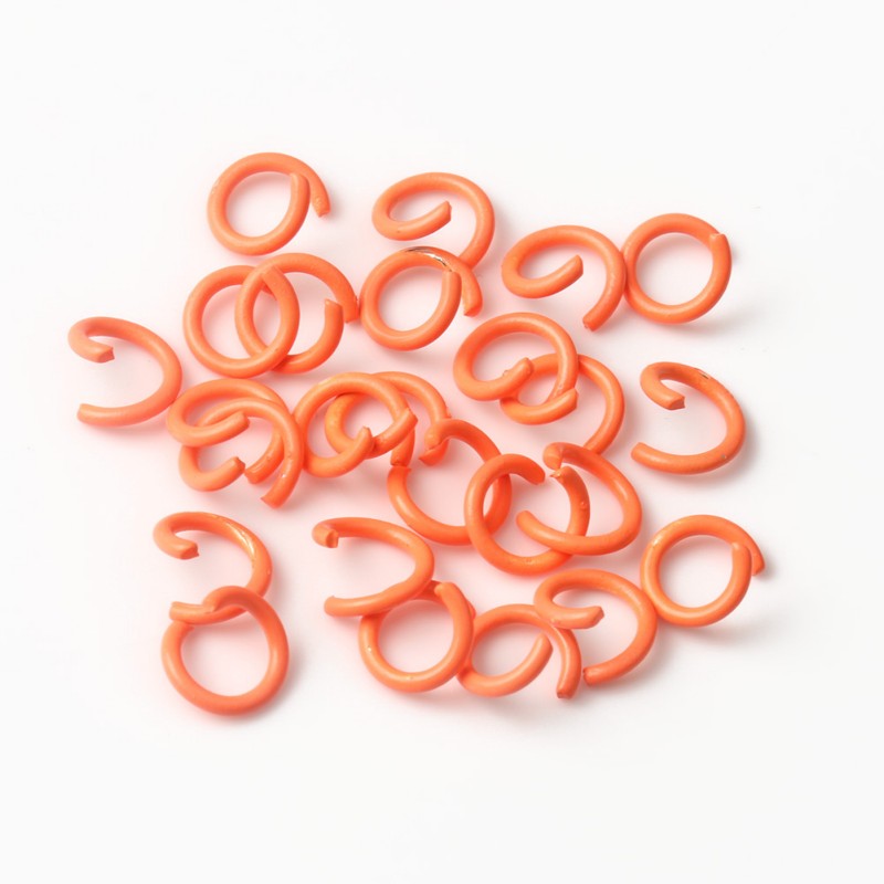 50 sztuk/partia 8mm metalowy otwarty pierścień Jump Multicolor podział pętli pierścienie bransoletka materiały do tworzenia biżuterii Handmade akcesoria DIY: Orange