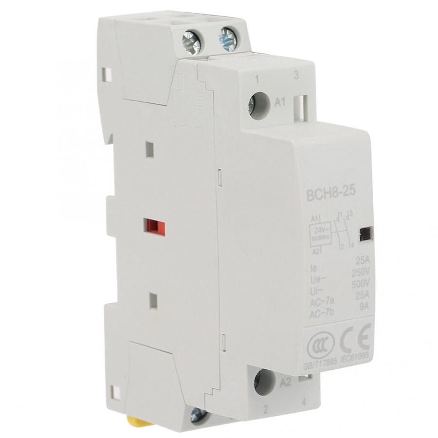 AC Contactor 2P 25A 24V 2NO 50/60HZ Din Rail Household AC Contactor Low noise