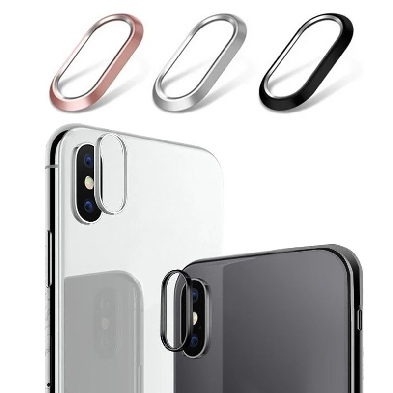 2 in 1 Metall Kamera Objektiv Schutz für iPhone 7 8 Plus X Objektiv Schutz Kreis Ring Abdeckung mit Gehärtetem glas Film für iPhone X