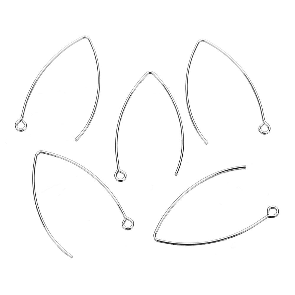 50 unidades/lotes de aço inoxidável francês v-shaped brinco ganchos descobertas orelha gancho configurações de fio base para fazer jóias diy