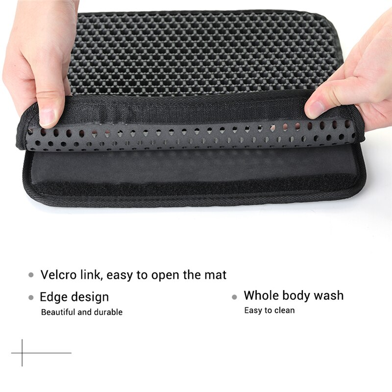 Cat Litter Mat Double-Layer Honeycomb Rubber Pet Sand Litter Trapper Mat Non-Slip Waterproof Bottom Kitten Toilet Carpet Pad Rug