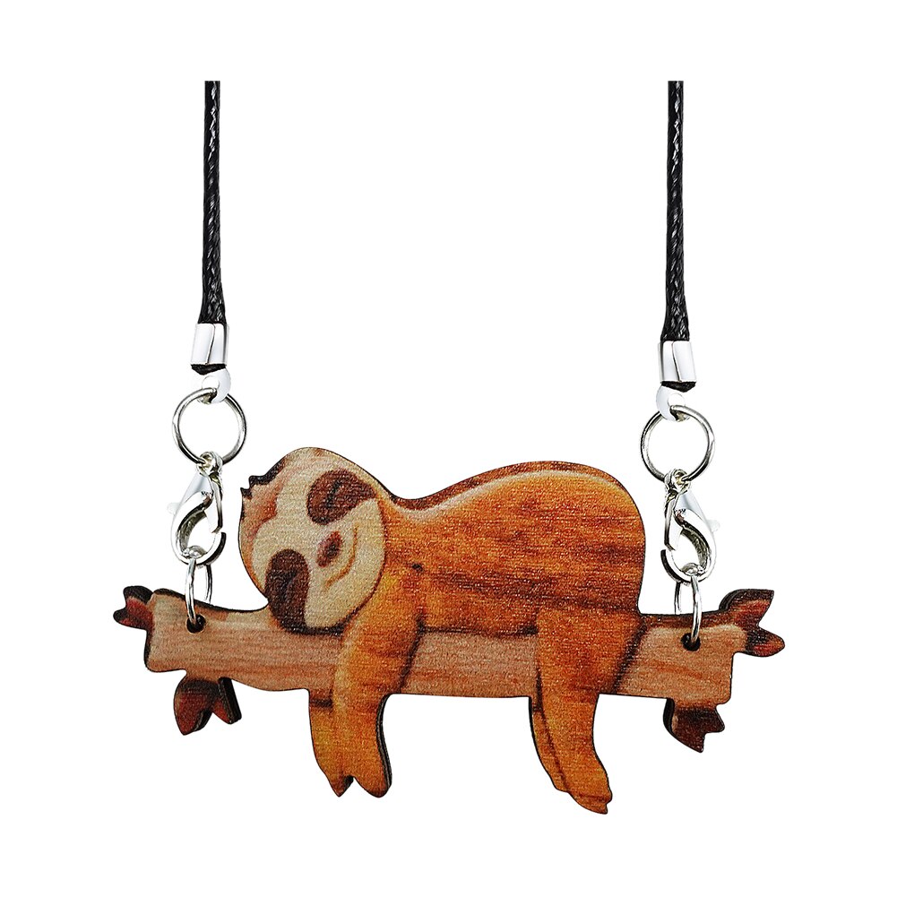 1Pc Houten Luie Luiaard Auto Hanger Auto Achteruitkijkspiegel Hanger Cartoon Cutehanging Ornament Auto Interieur Accessoires: Default Title