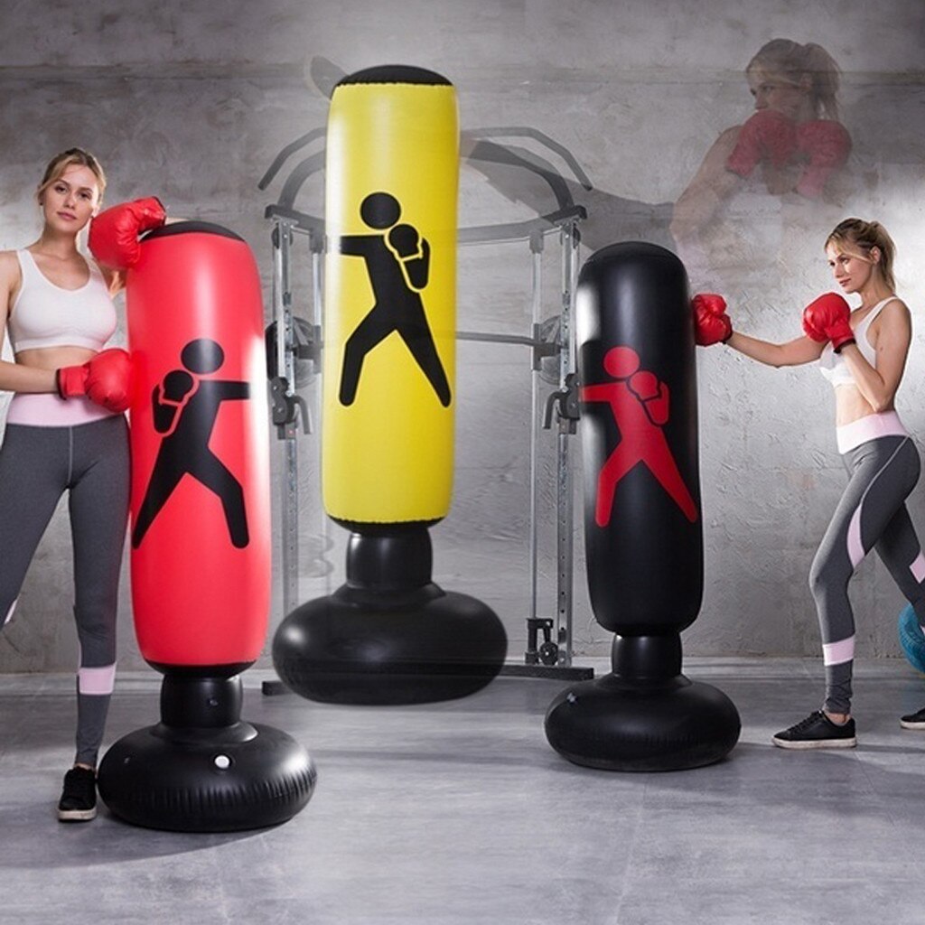 Boxing Punching Bag Vertical Inflatable Boxing Bag Thickening Boxing Pillar Tumbler Fight Column Punching Bag Fitness#0416g30
