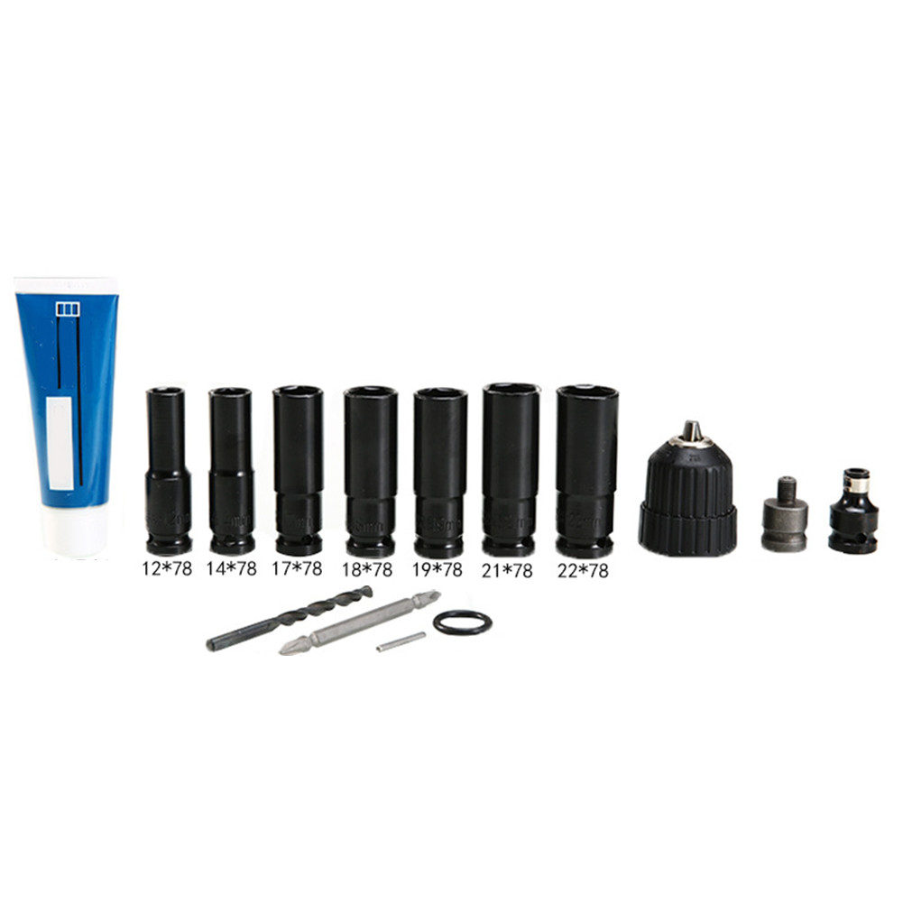 1 Set Van Elektrische Sleutel Socket Verlengen Vergroten Hand Boor Socket Set 12/14/17/18/19/21/22Mm Pneumatische Extension Sleeve Kit