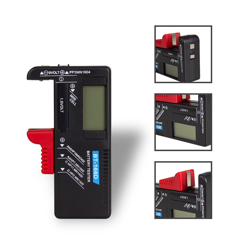 Digital Battery Capacitance Diagnostic Tool Battery Tester LCD Display Check AAA AA Button Cell Universal Tester BT-168D