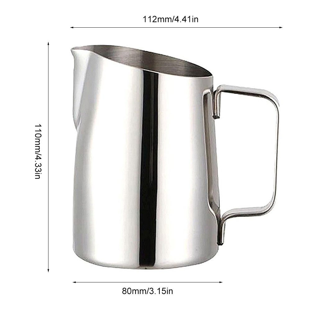 400ml Milch Aufschäumen Krug Edelstahl Milchaufschäumer Tasse mit Griff für Kaffee puccino Latte Kunst Barista Dampf Krüge