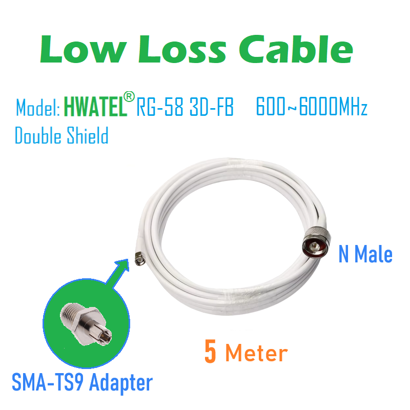 Original HWAWEI LOW LOSS Radio Frequency RF Coaxial Cable RG58 RG-58U Feeder Cable with N Male SMA TS9 CRC9 Connector for Router: Pink