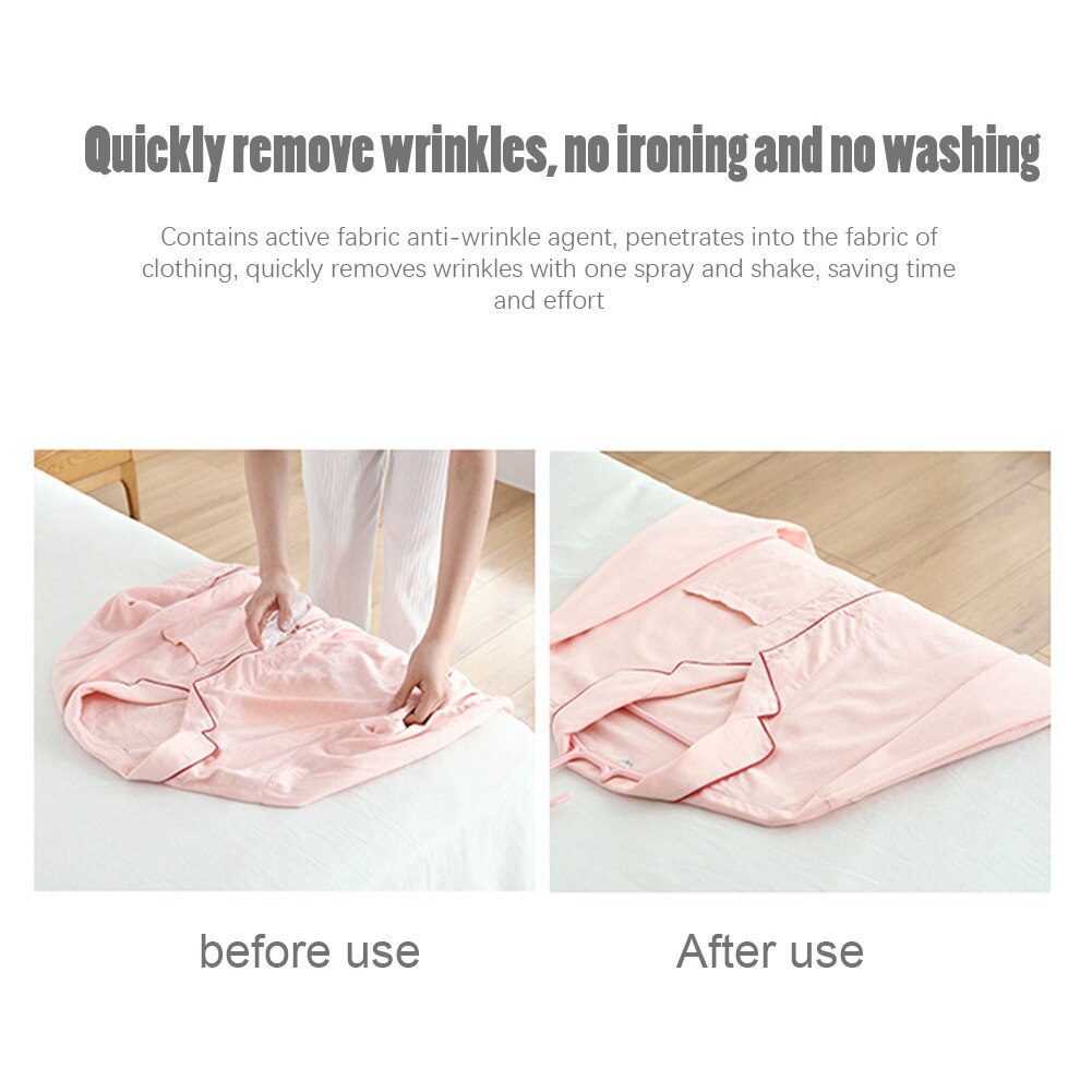 70ml tissu ménage pratique Non repassage Agent vêtements rides Spray pour chemises pantalons nettoyer magique solvant dortoir