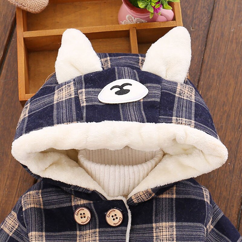 Spring Autumn Hooded Jackets for Newborn Baby Boy Warm Outerwear Child Clothes Pocket Clothing Infant Baby Coats 6-24M