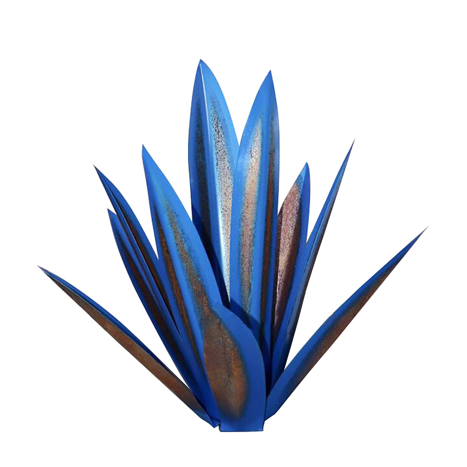 Nouvelle décoration de jardin en métal extérieur, 9 feuilles, Sculpture rustique, Art Tequila: Dark Blue