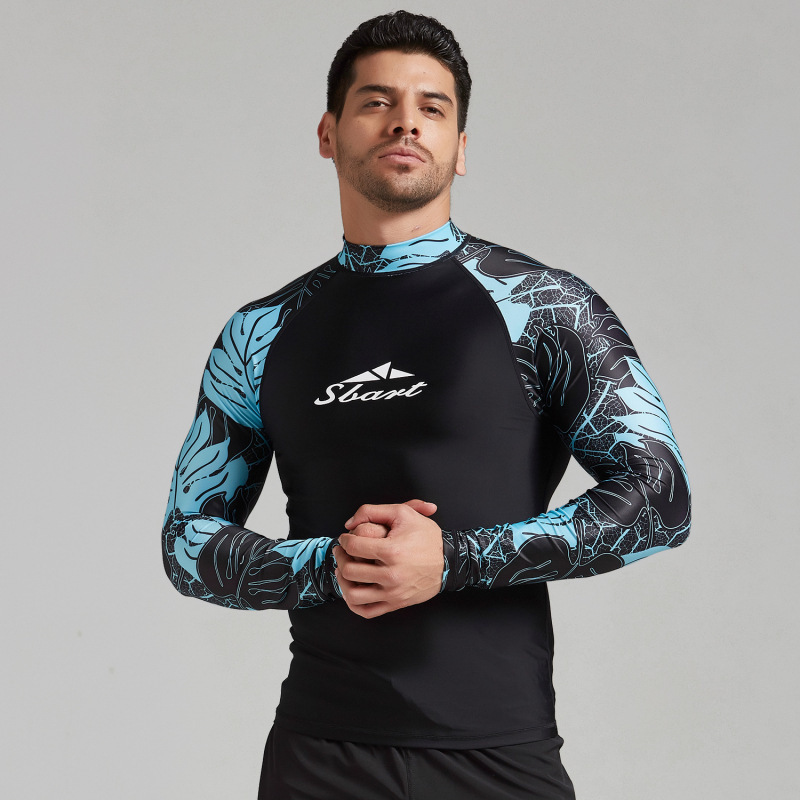 Camisa de secado rápido para hombre, camisa de protección solar UV de manga larga, para playa, surf, natación, camiseta de buceo, nueva ,: 7075 / L