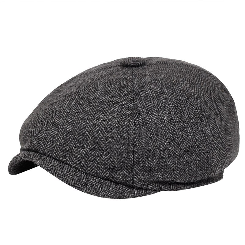 Men Beret Vintage Herringbone Gatsby Tweed Peaky Blinders Hat Newsboy Beret Hat Spring Flat Peaked Beret Hats