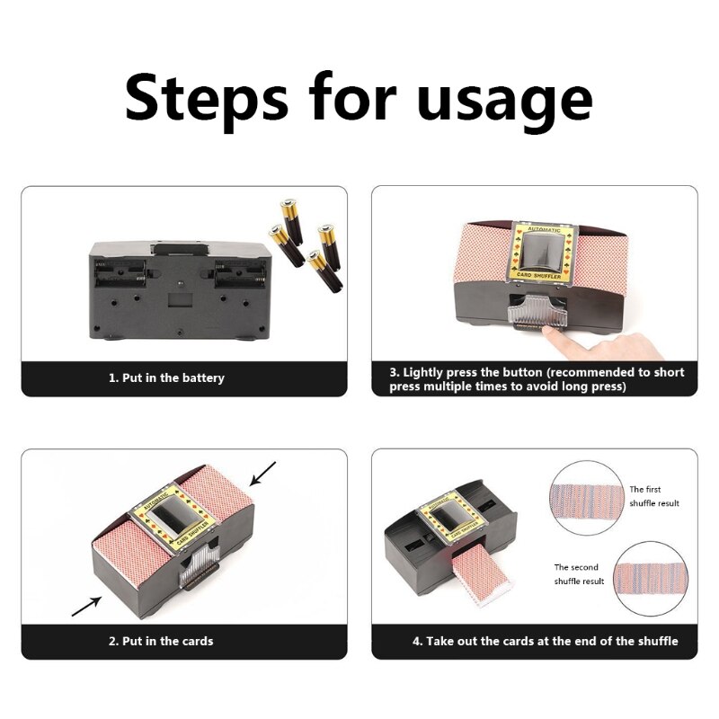 Elektronische Poker Shuffler Batterij Operated Card Game 4 Decks Van Kaartenschudmachine Poker Card Bordspel Automatische Shuffler