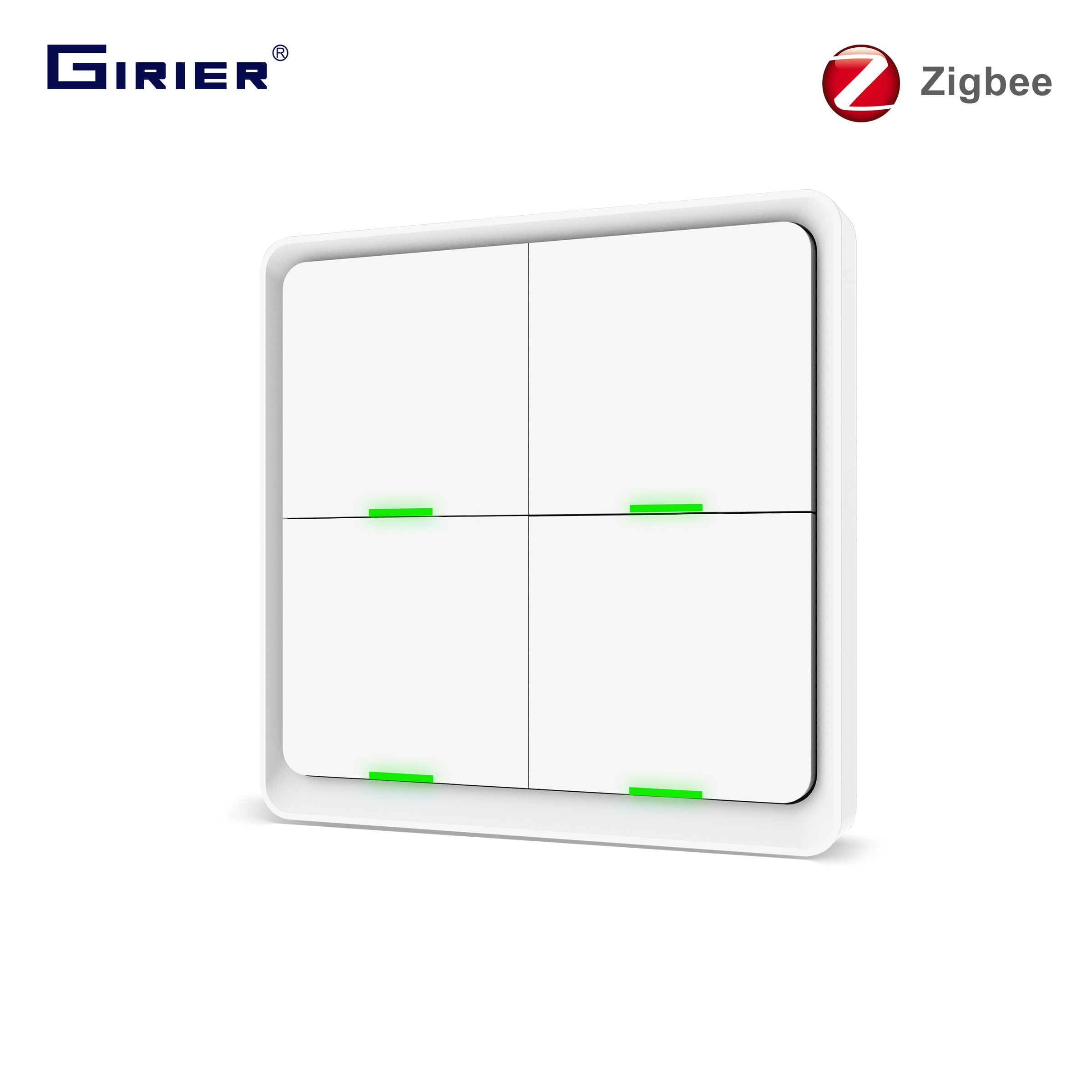 Tuya ZigBee Scene Switch 4 Gang, Smart Wireless Remote Control Universal Button Switch, Works with All Tuya Wifi/ZigBee Devices