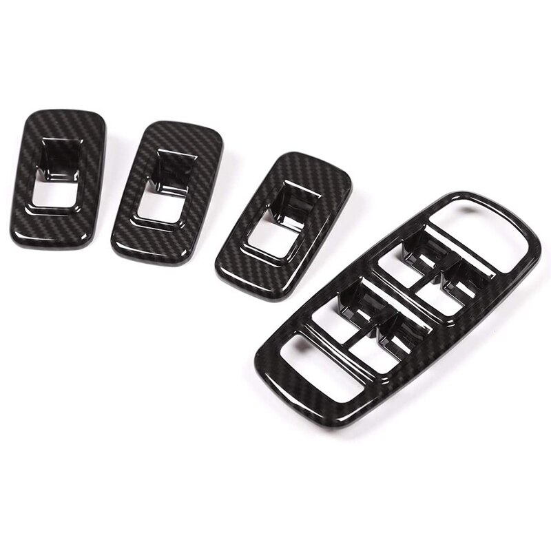 Koolstofvezel auto deur raam lift schakelaar paneel afdekking trim frame auto interieur accessoires voor jaguar xe